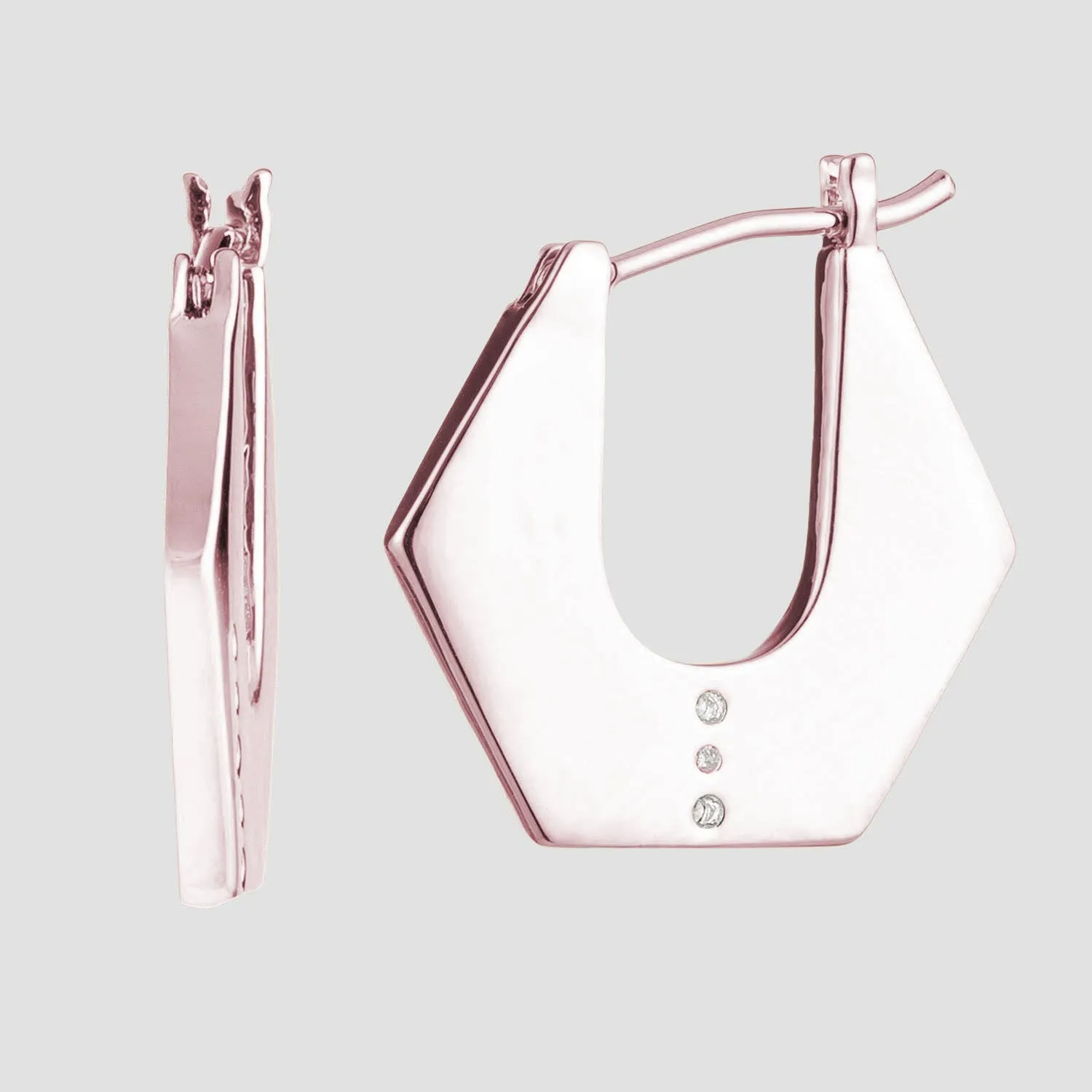 Mireille Hexagon Hoops sold by Bonheur Jewelry product image thumbnail 5