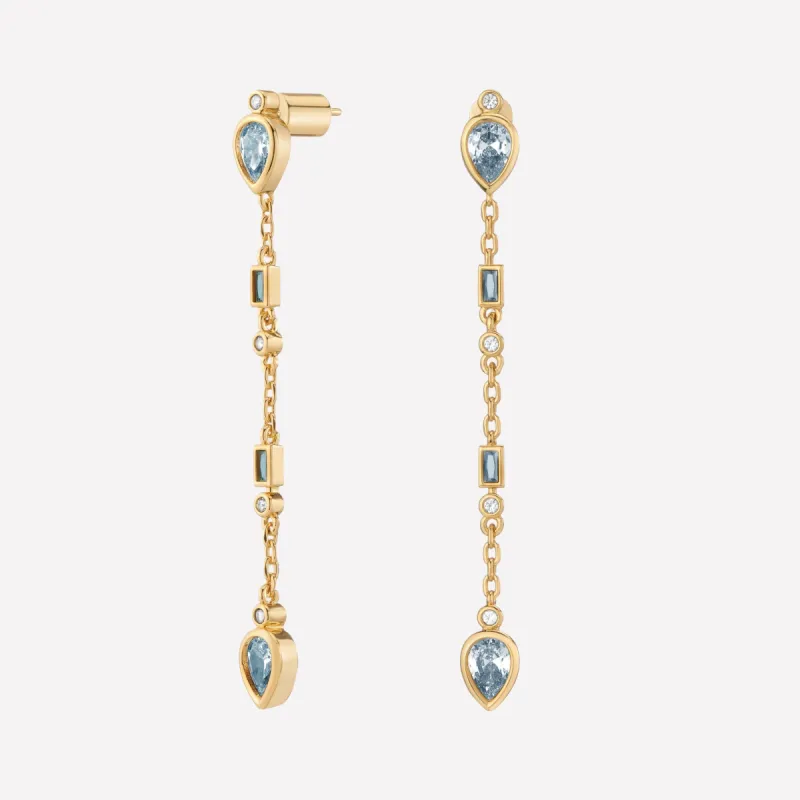 Amandine Crystal Dangle Earrings made by Bonheur Jewelry