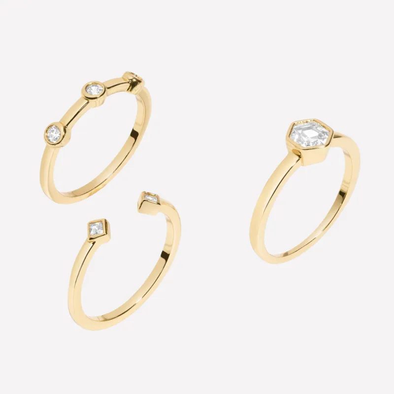 Morgane 3 Rings Set sold by Bonheur Jewelry