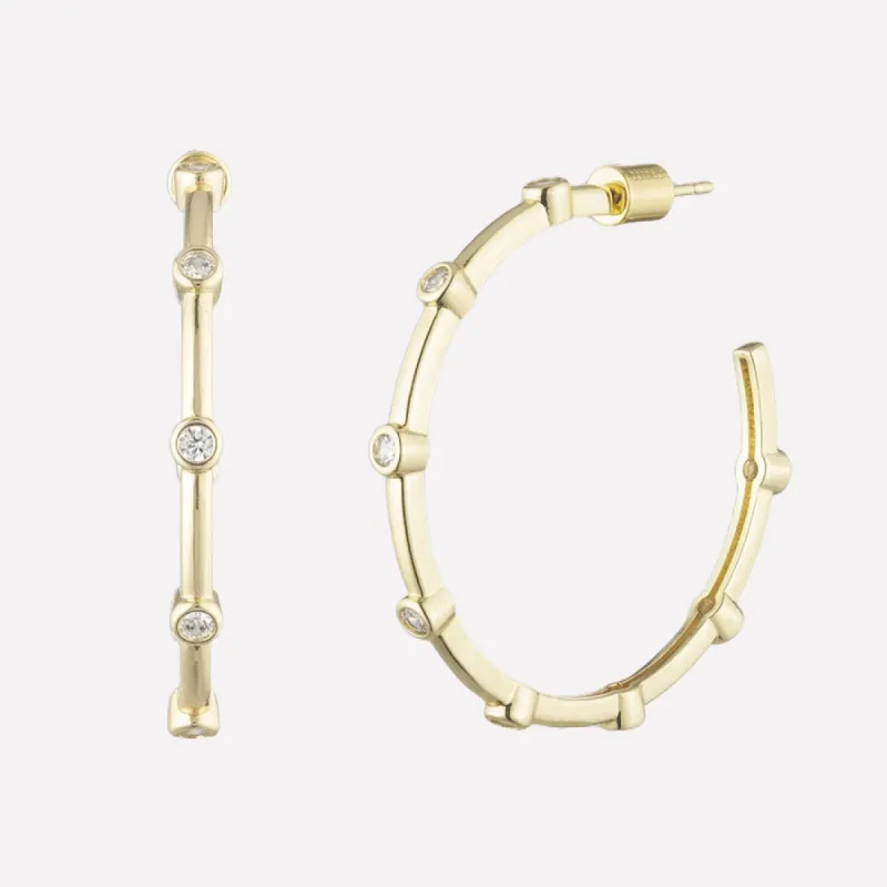 Diana Crystal Hoop Earrings sold by Bonheur Jewelry