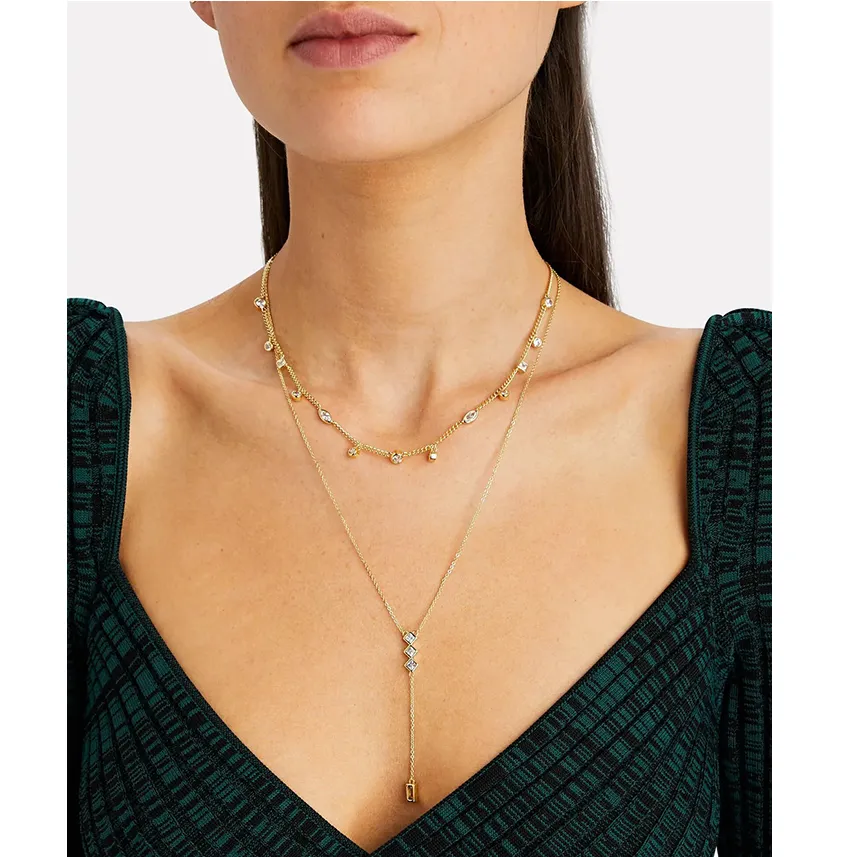 Josephine Crystal Lariat Necklace sold by Bonheur Jewelry product image thumbnail 2