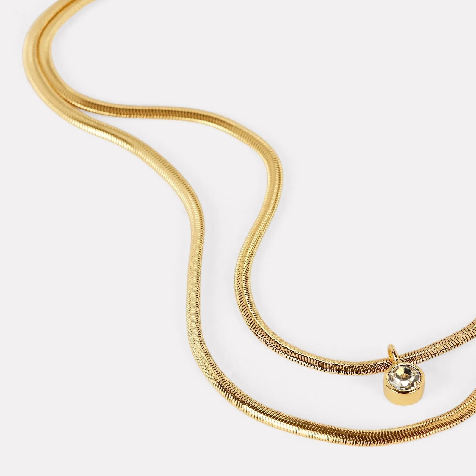 Lucile Gold Round Snake Chain sold by Bonheur Jewelry product image thumbnail 5