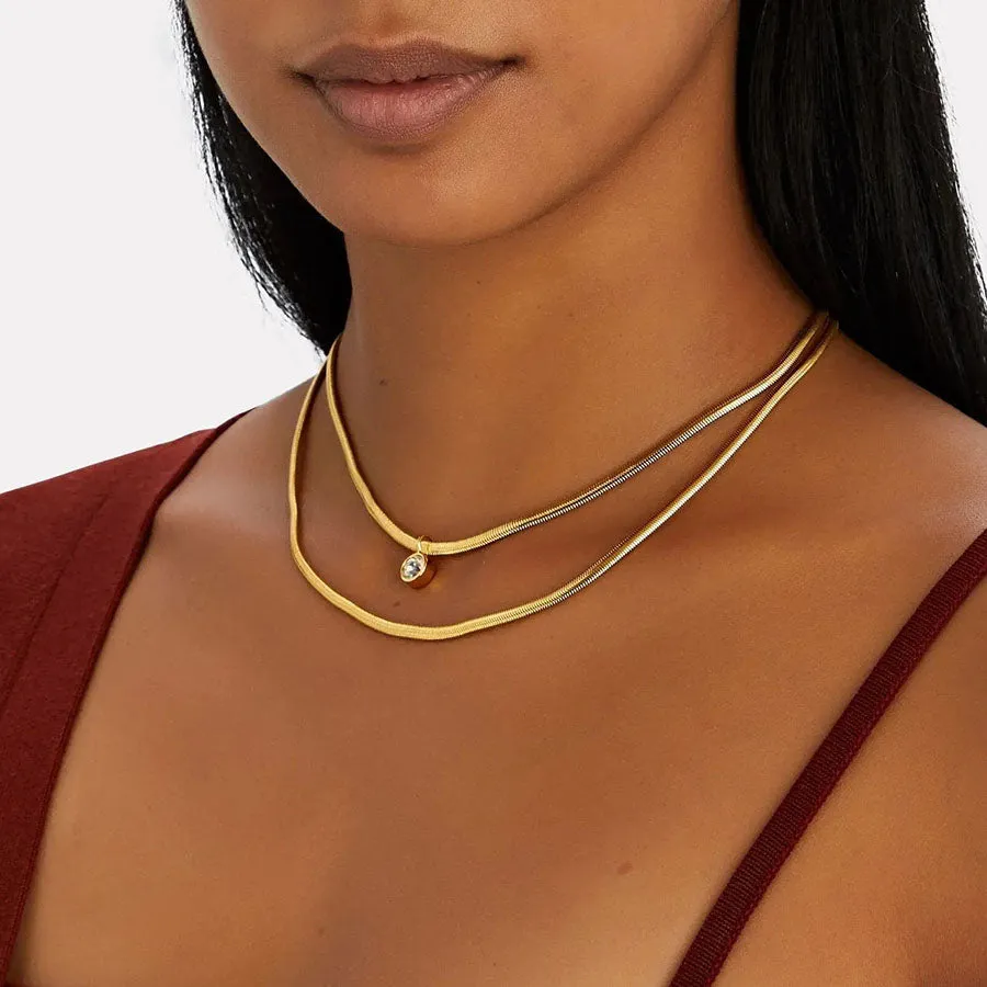 Lucile Gold Round Snake Chain sold by Bonheur Jewelry product image thumbnail 4