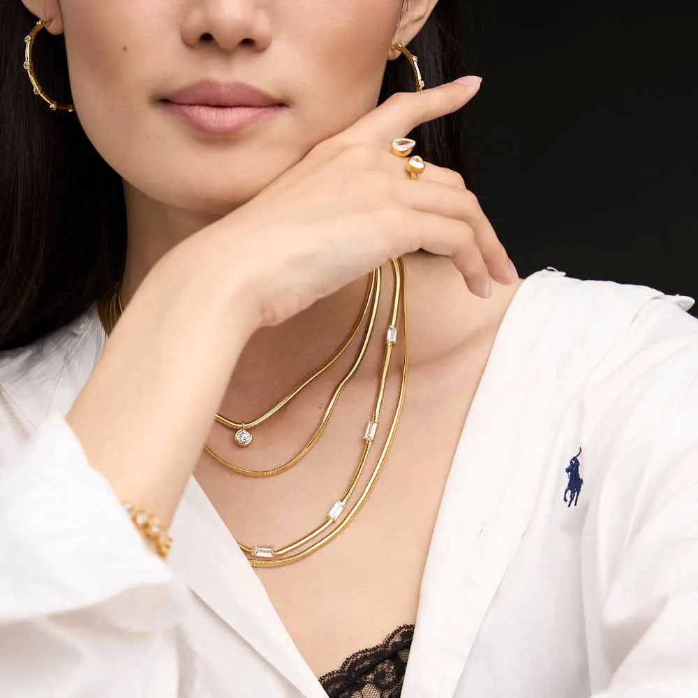 Lucile Gold Round Snake Chain sold by Bonheur Jewelry product image thumbnail 3