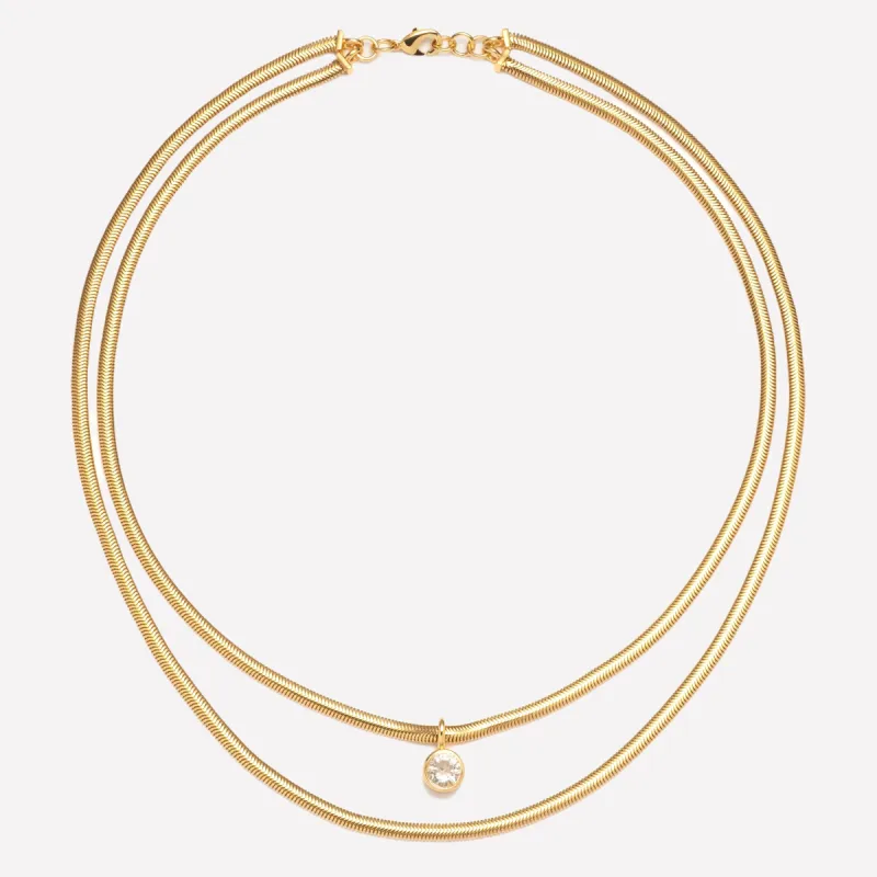 Lucile Gold Round Snake Chain sold by Bonheur Jewelry