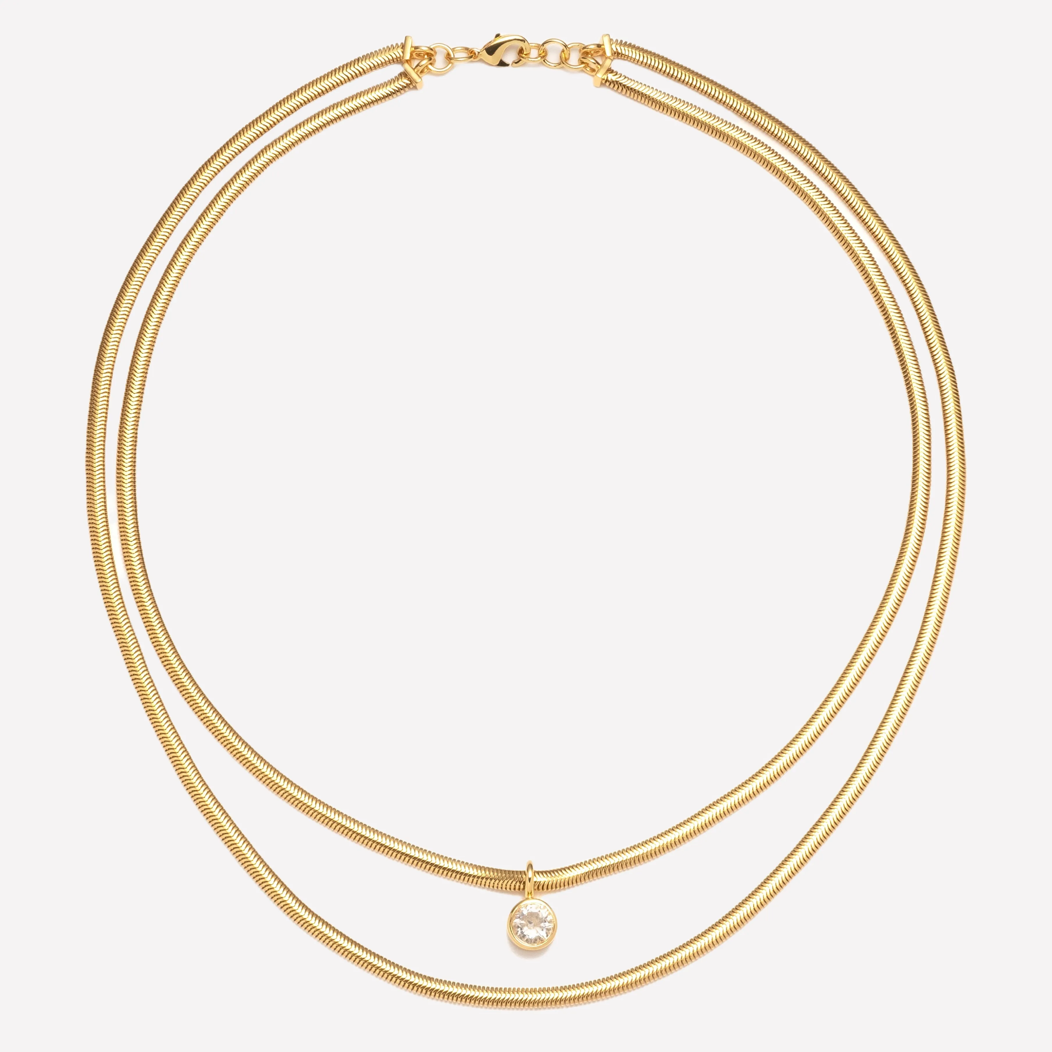 Lucile Gold Round Snake Chain sold by Bonheur Jewelry