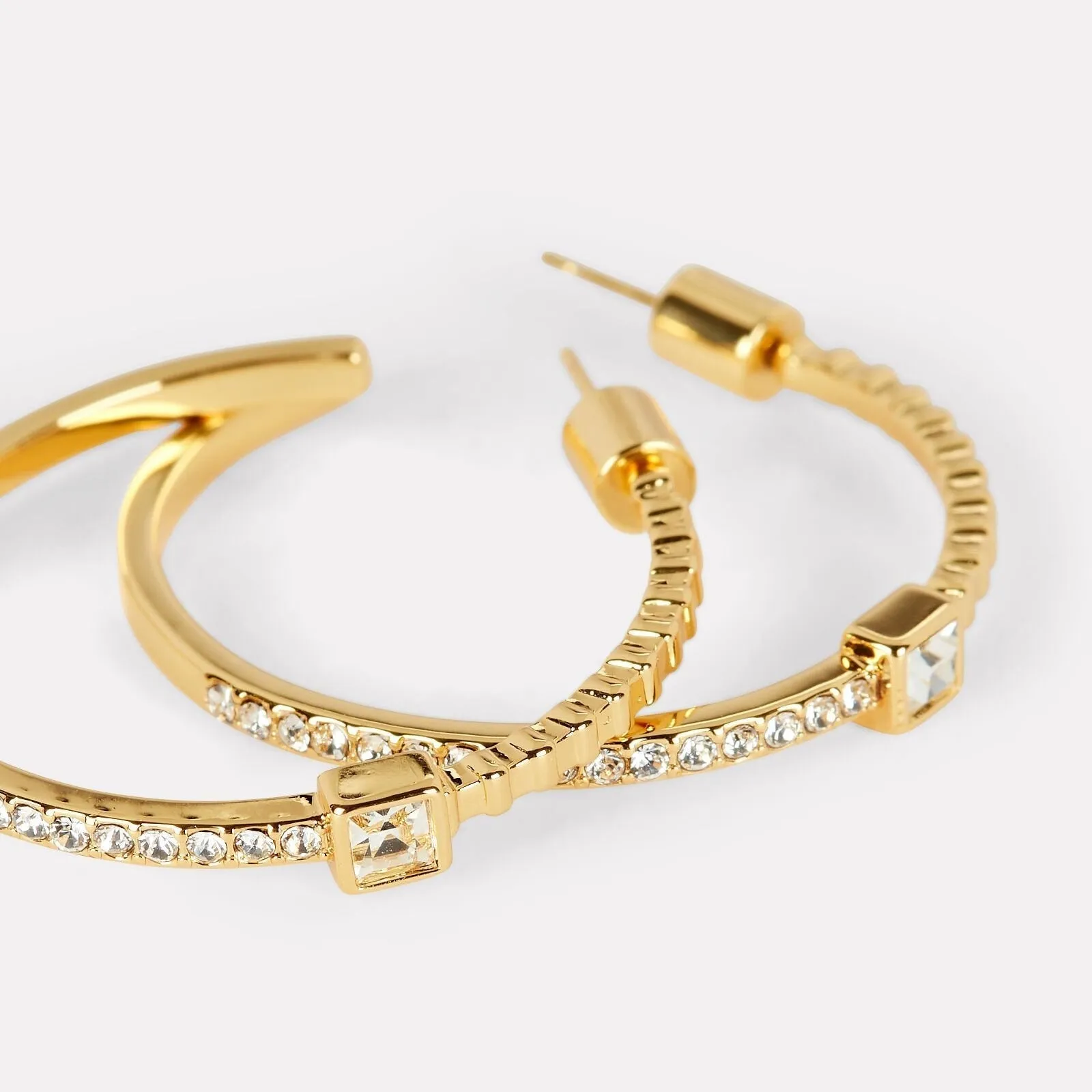 Maud Ribbed Gold Hoop Earrings sold by Bonheur Jewelry product image thumbnail 3