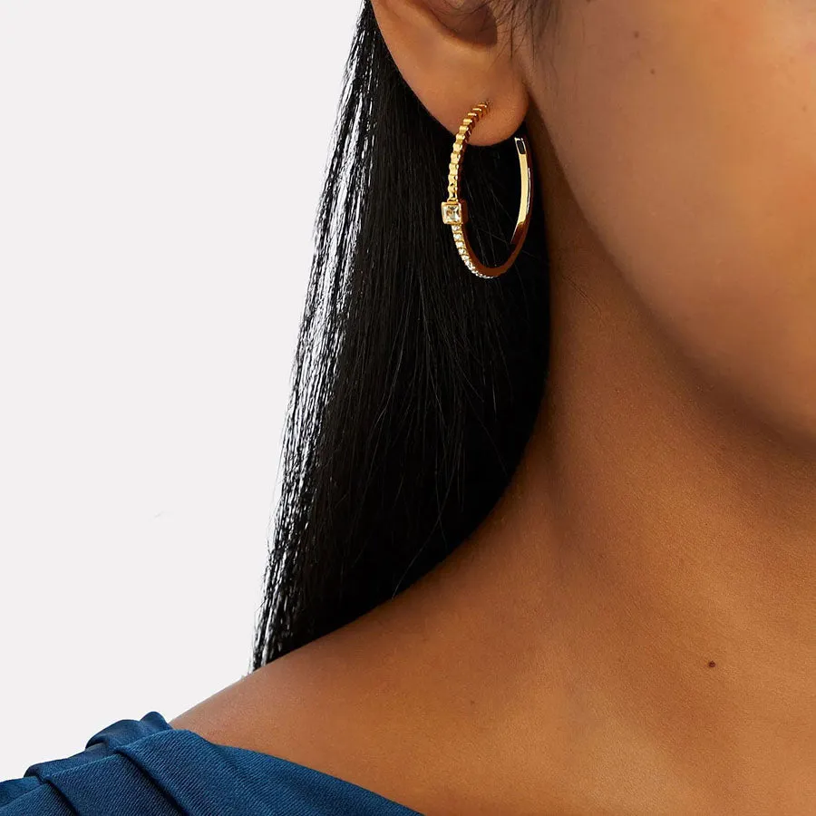 Maud Ribbed Gold Hoop Earrings sold by Bonheur Jewelry product image thumbnail 2