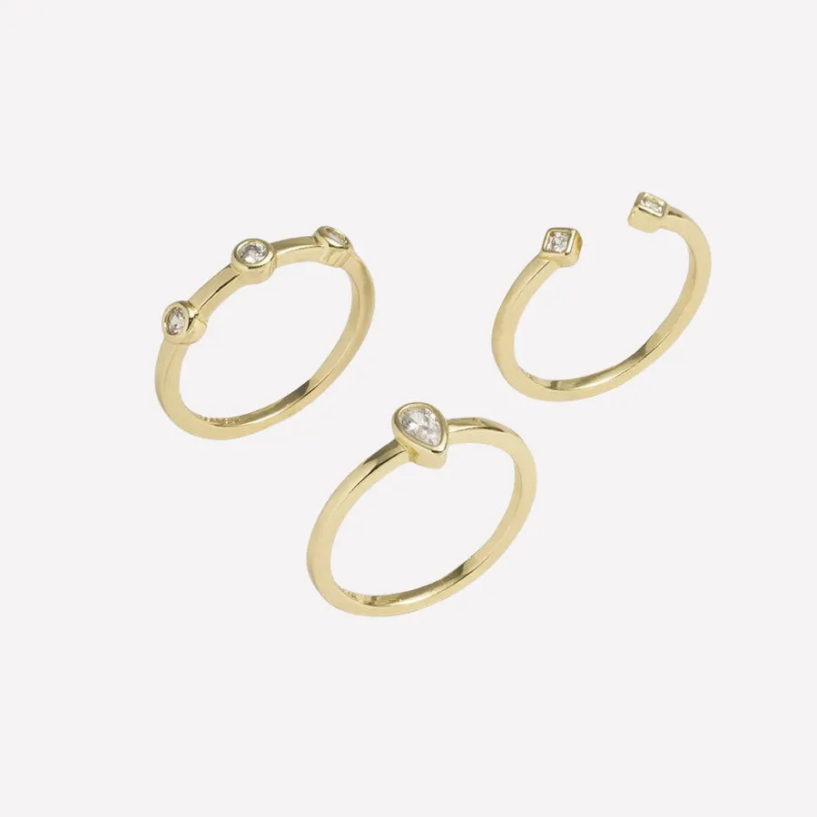 Louise 3 Stack Rings sold by Bonheur Jewelry