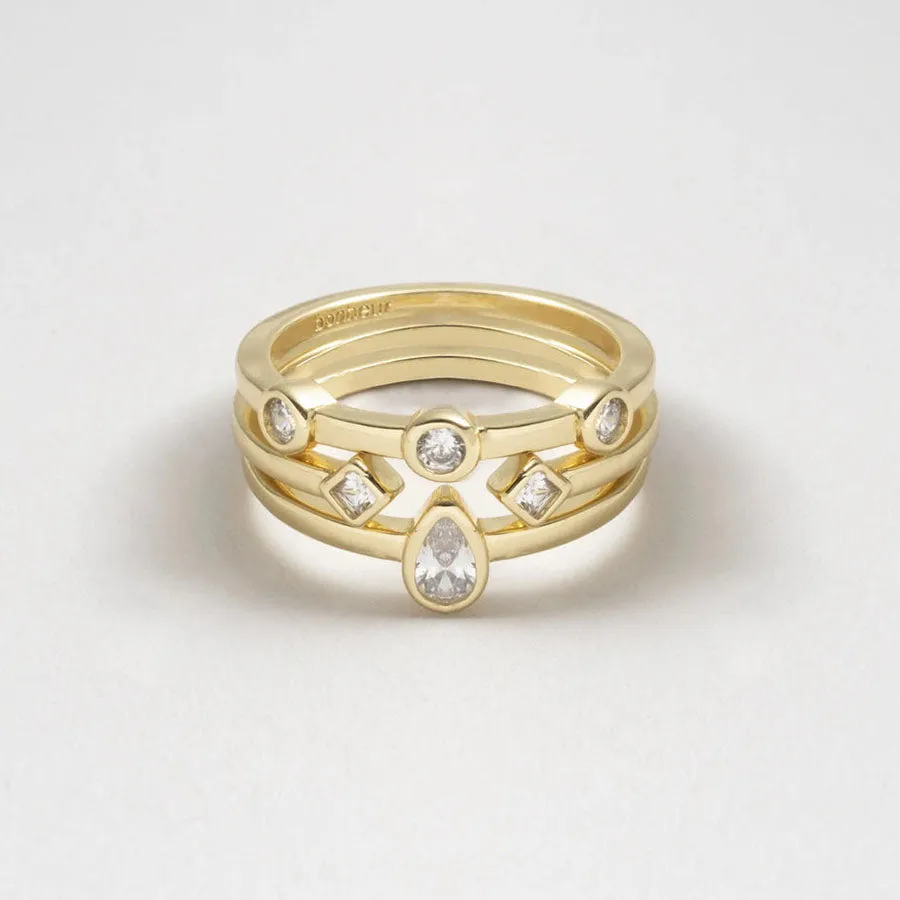 Louise 3 Stack Rings sold by Bonheur Jewelry product image thumbnail 3