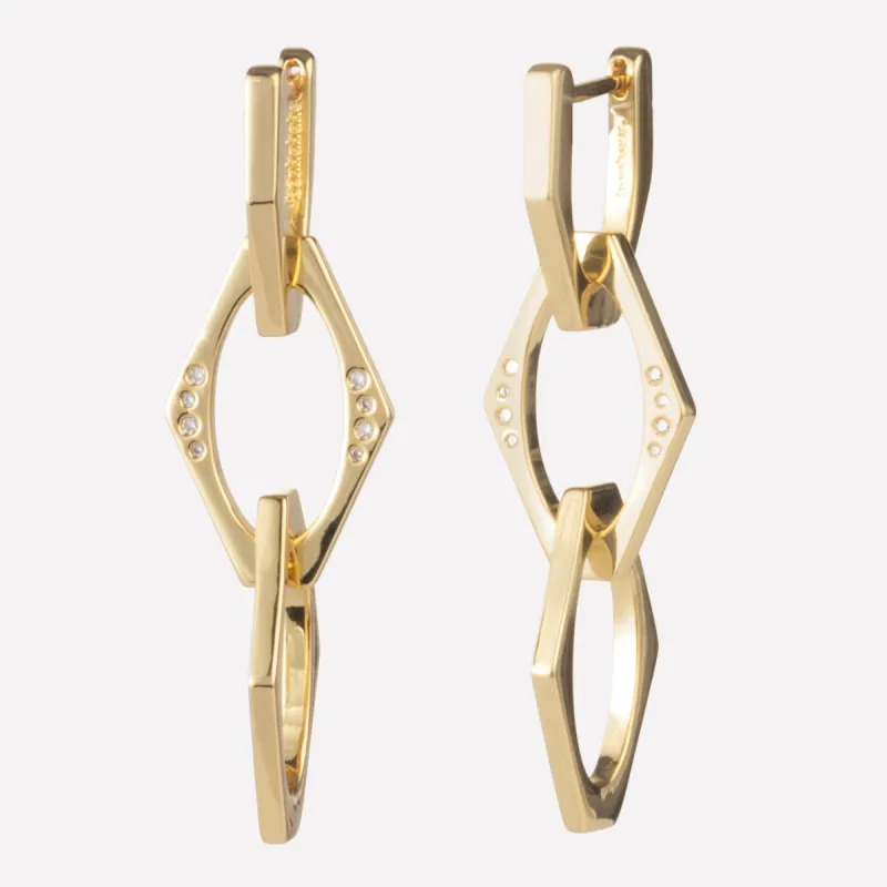 Billie Link Drop Earrings sold by Bonheur Jewelry