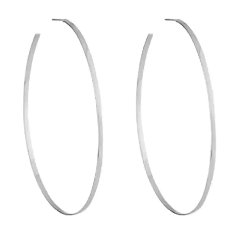 Cynthia Silver Thin Hoop Earrings sold by Bonheur Jewelry