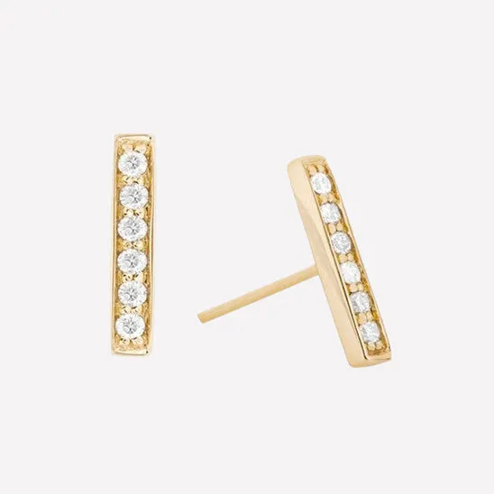 Bella Pave Stud Earrings sold by Bonheur Jewelry