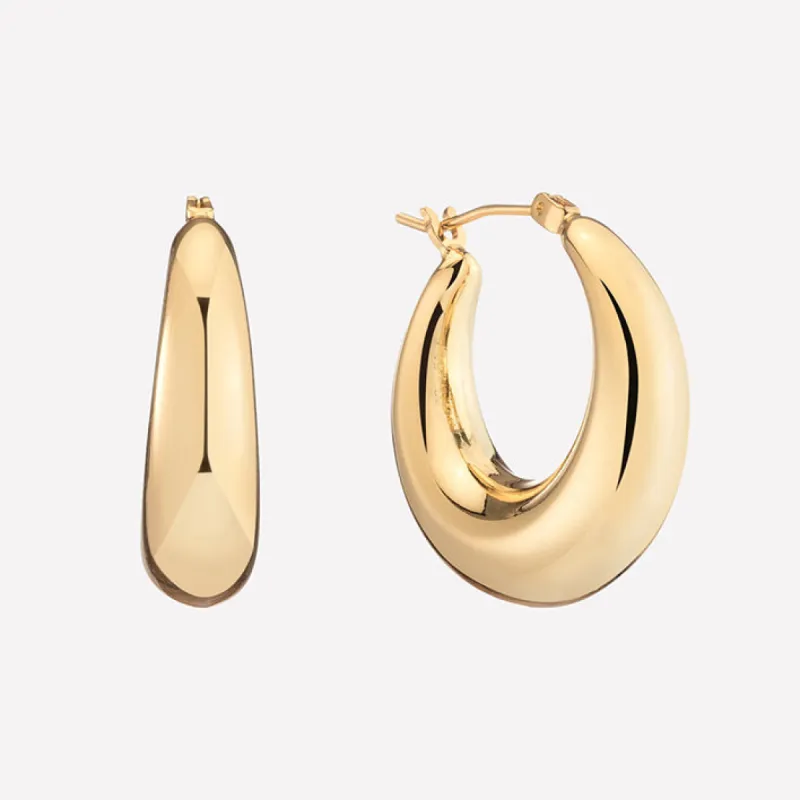 Large Puffy Hoops sold by Bonheur Jewelry