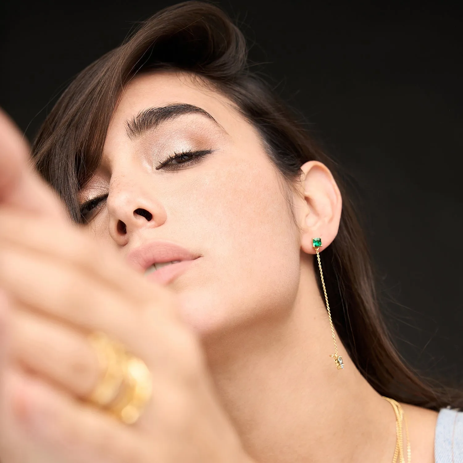 Kathryn Dangle Chain Earrings sold by Bonheur Jewelry product image thumbnail 2