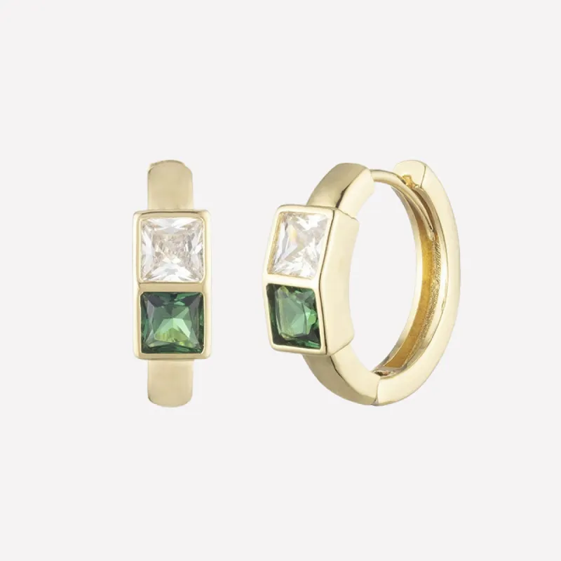 Michelle Crystal Hoops sold by Bonheur Jewelry