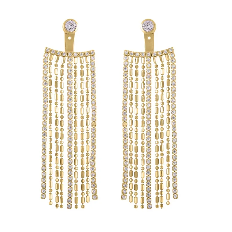 Lucie Multi Strand Dangle Earrings sold by Bonheur Jewelry