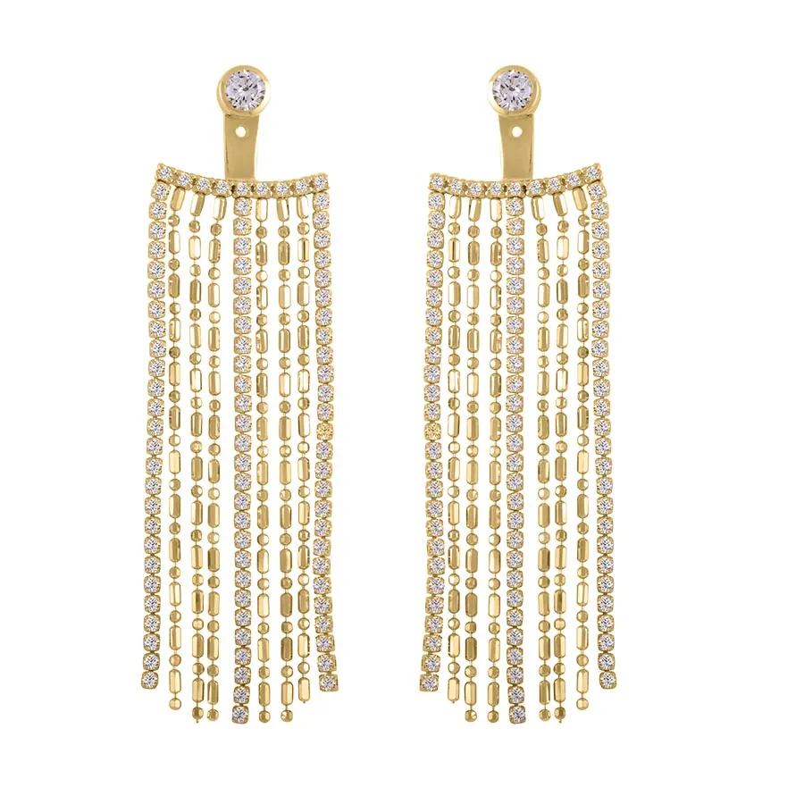 Lucie Multi Strand Dangle Earrings sold by Bonheur Jewelry