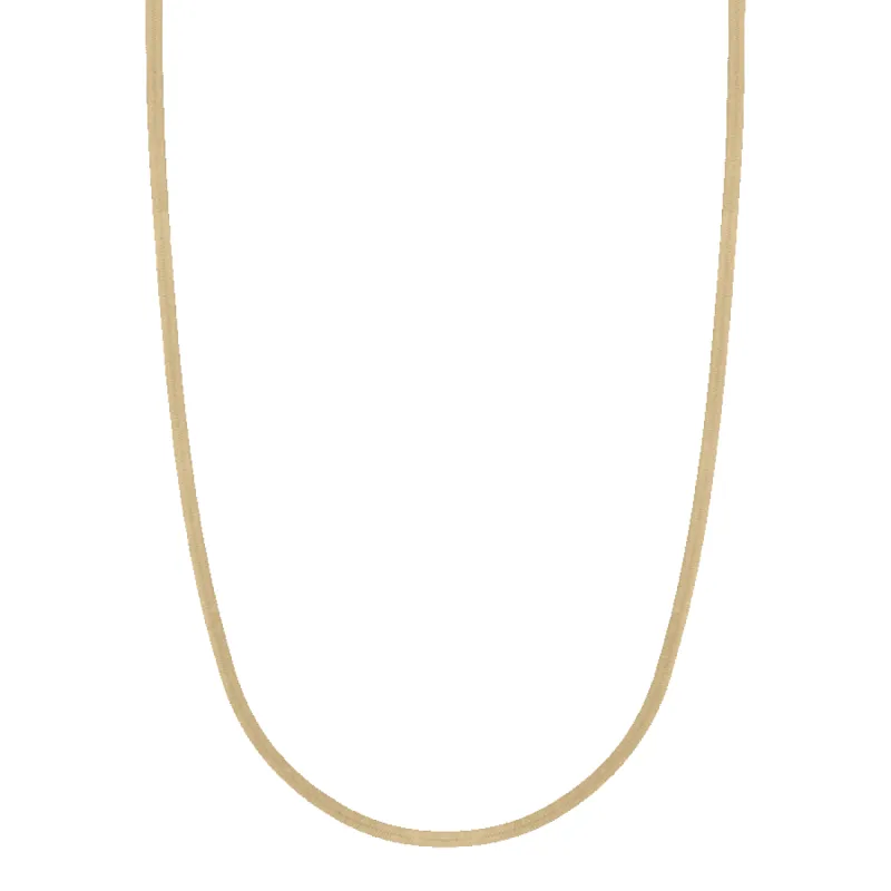 Marena Gold Herringbone Flat Chain Necklace sold by Bonheur Jewelry