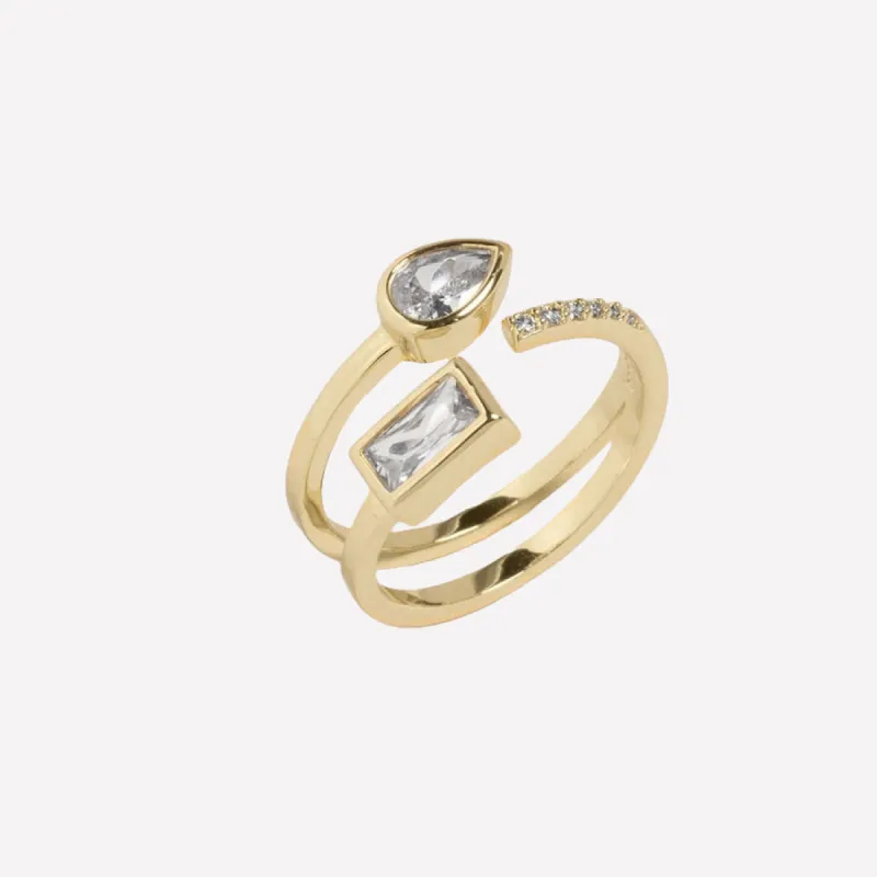 Ambroise Split Shank Bezel Ring sold by Bonheur Jewelry