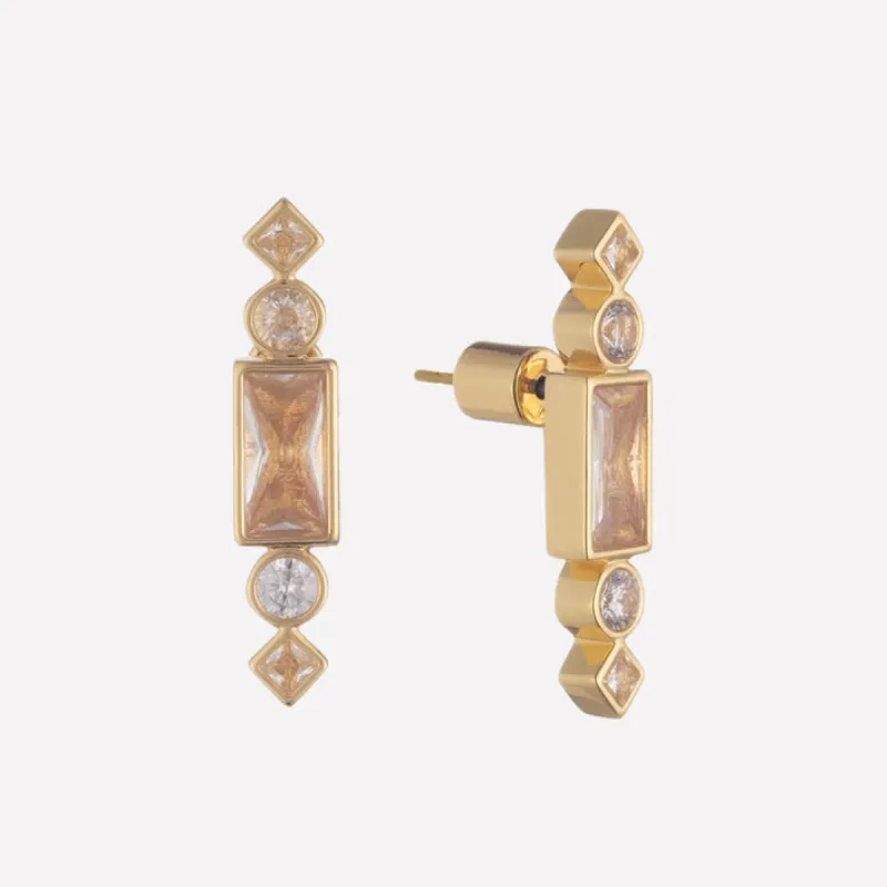 Cherie Yellow Gold Stud Earrings sold by Bonheur Jewelry