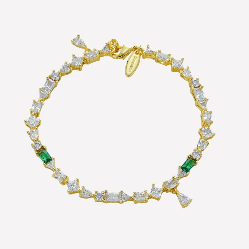 Lilou Crystal Charm Bracelet made by Bonheur Jewelry
