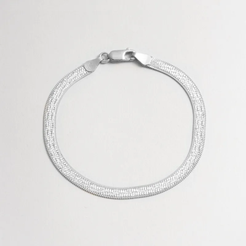 Cassie Sterling Silver Diamond Cut Bracelet made by Bonheur Jewelry
