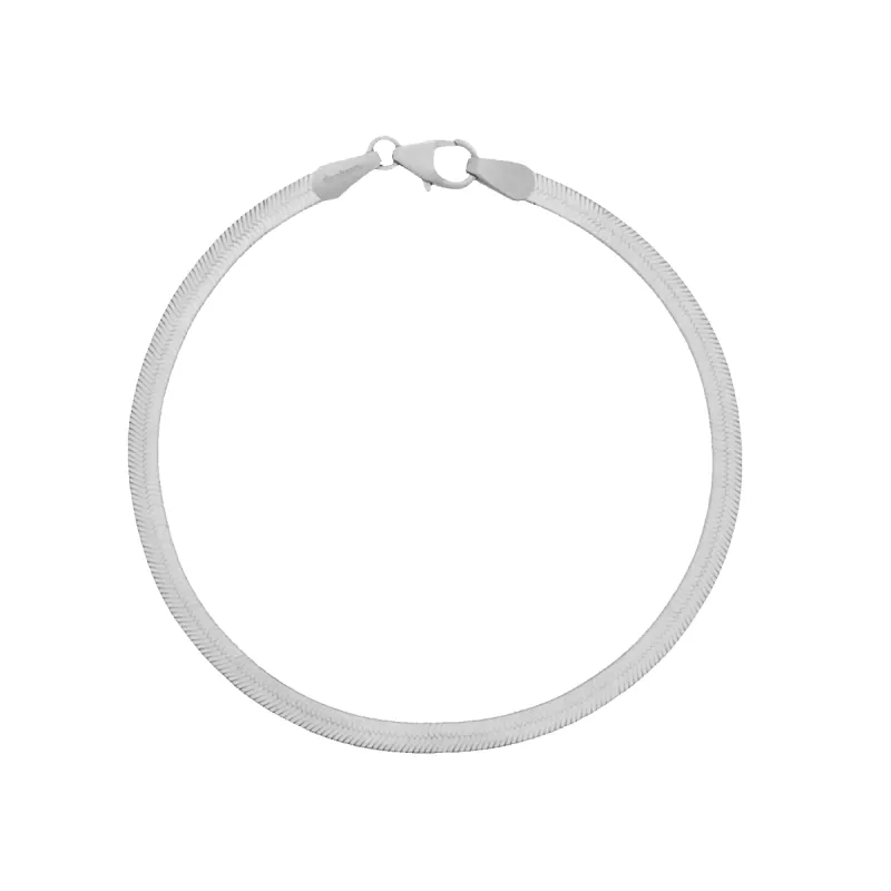 Marena Sterling Silver Herringbone Bracelet sold by Bonheur Jewelry
