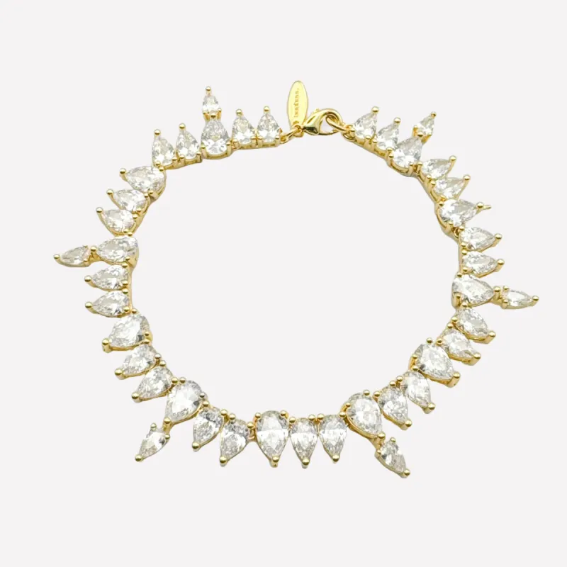 Roxane Pear-Shaped Tennis Bracelet made by Bonheur Jewelry