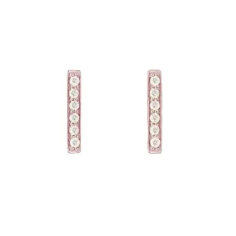 Bella Rose Gold Pave Studs made by Bonheur Jewelry
