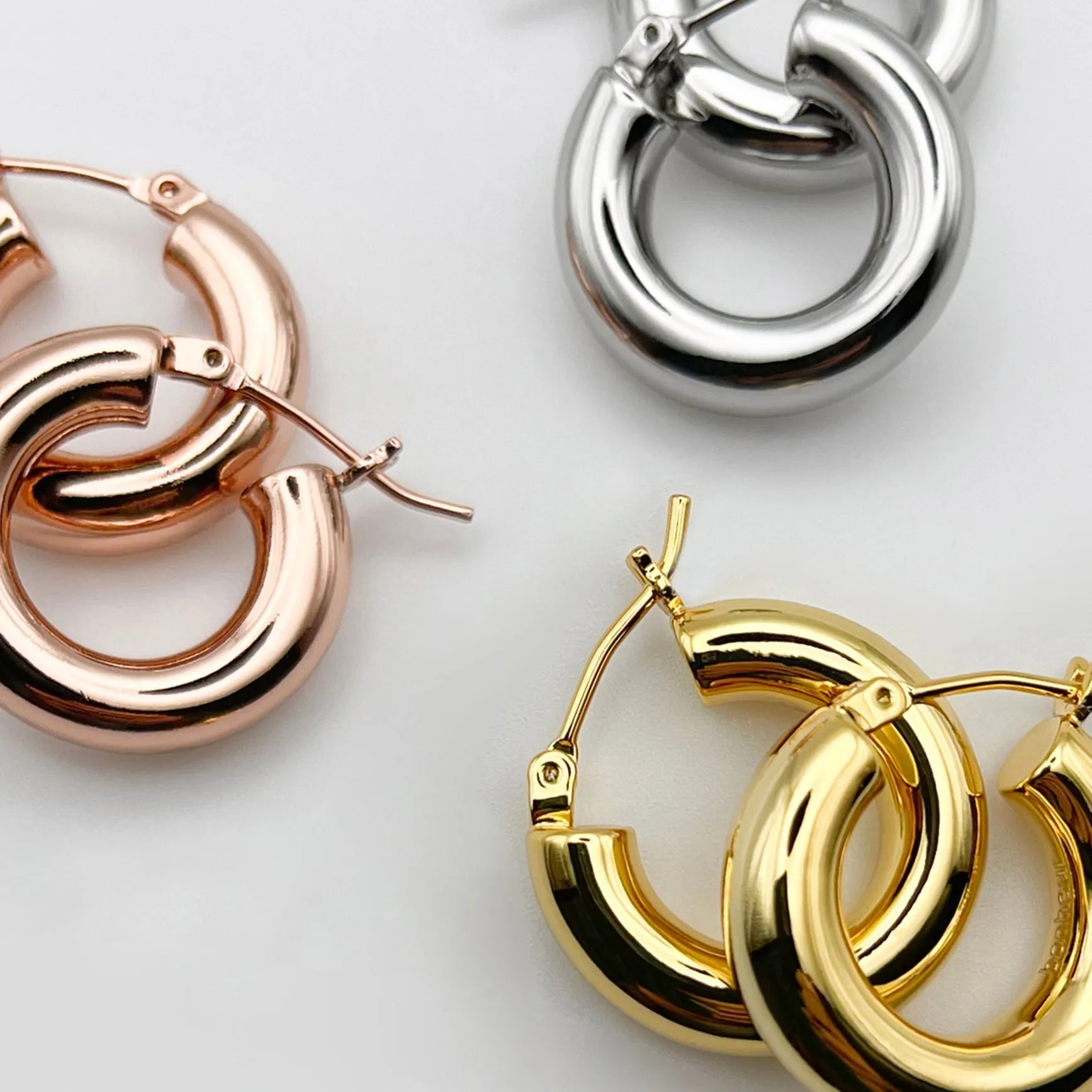 Holly Hollow Hoop Earrings sold by Bonheur Jewelry product image thumbnail 2