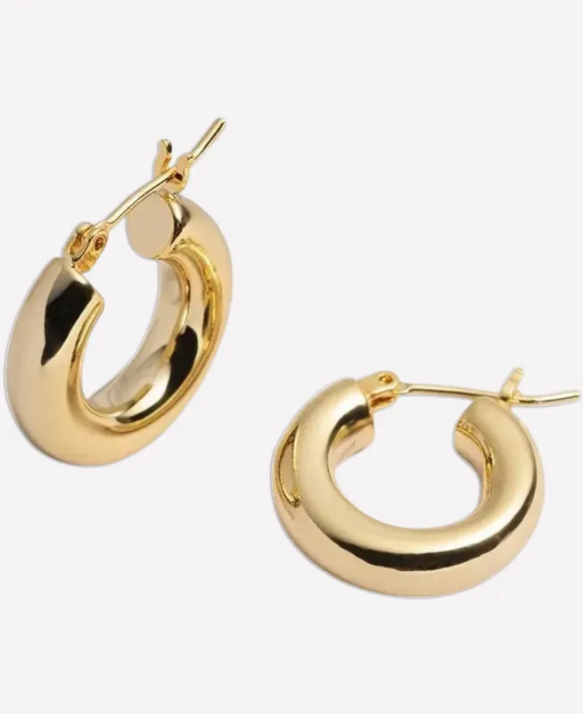 Holly Hollow Hoop Earrings sold by Bonheur Jewelry