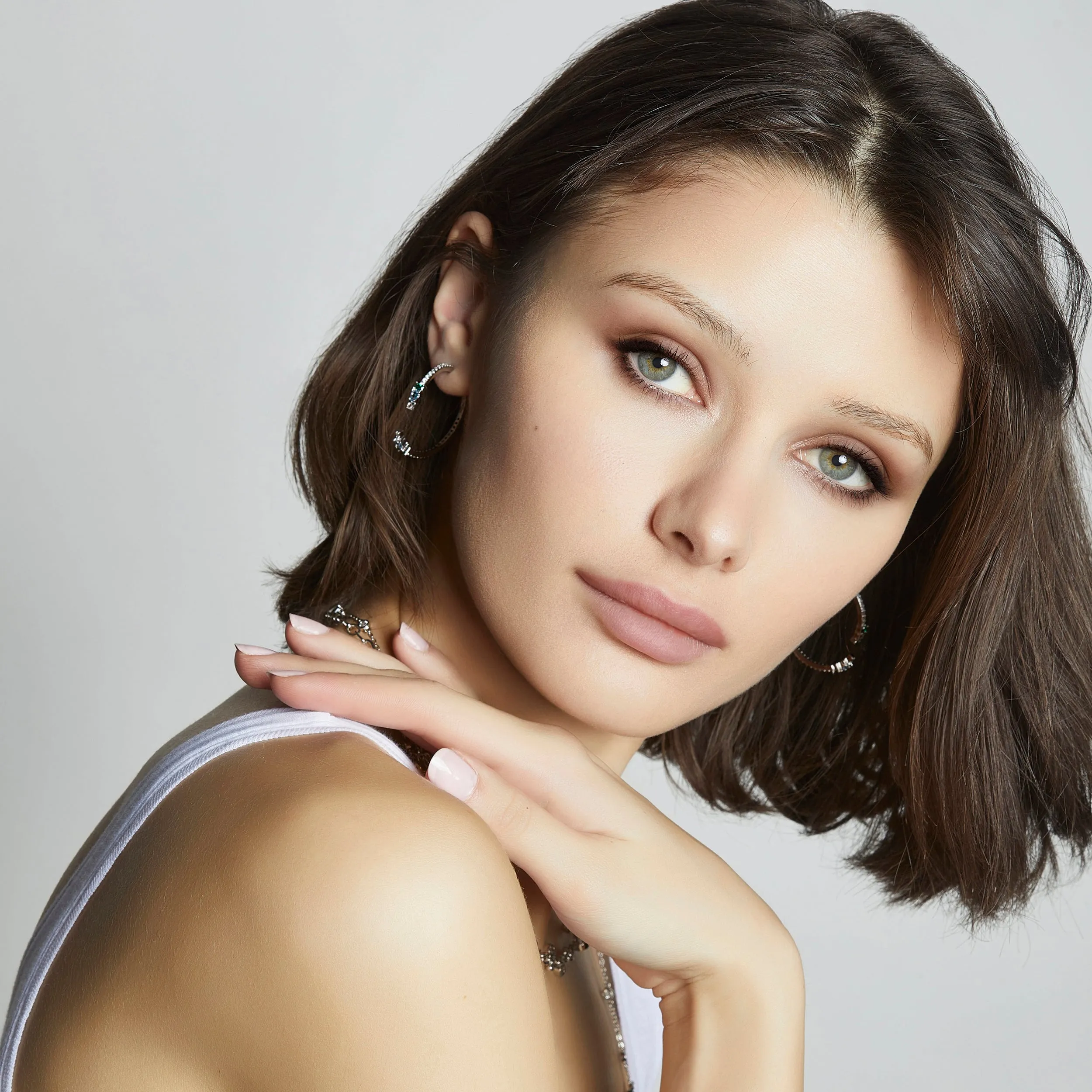 Lilou Open Hoop Ear Jacket Earrings sold by Bonheur Jewelry product image thumbnail 2