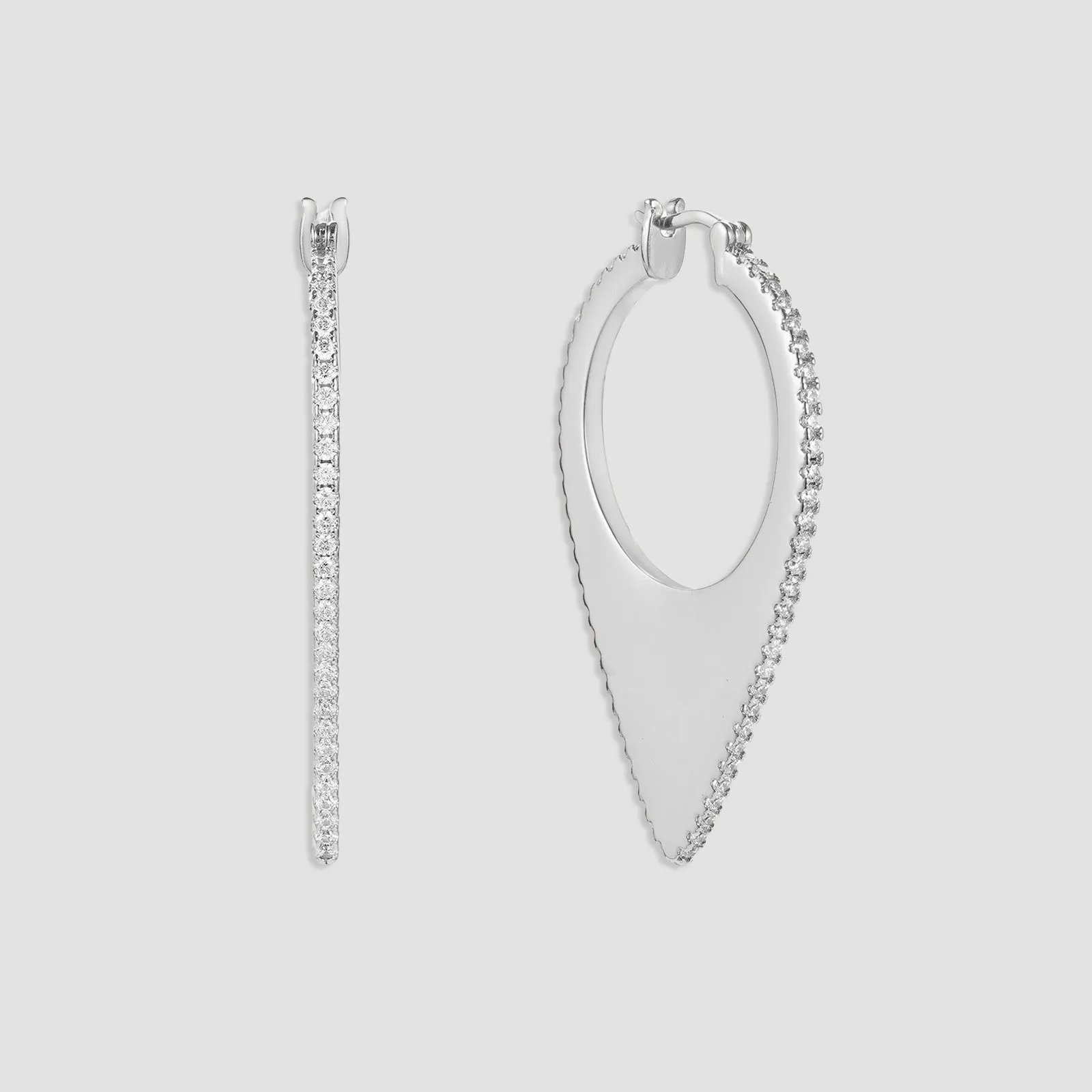 Violette Large Pave Hoop Earrings sold by Bonheur Jewelry product image thumbnail 3