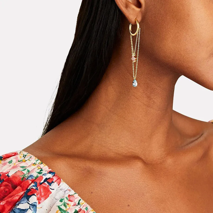 Vivienne Dangle Hoop Earrings sold by Bonheur Jewelry product image thumbnail 2