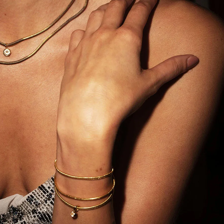 Lucile Golden Snake Bracelet sold by Bonheur Jewelry product image thumbnail 4
