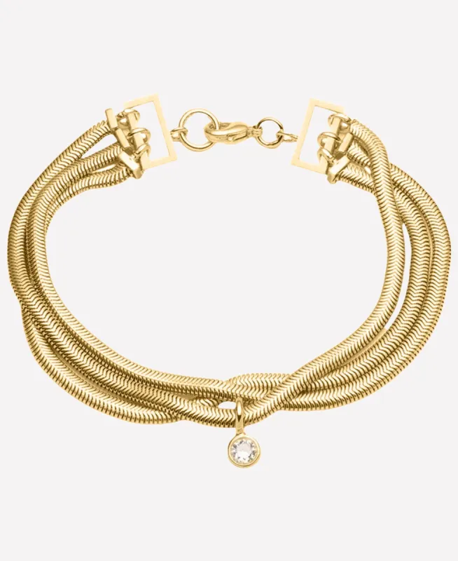 Lucile Golden Snake Bracelet sold by Bonheur Jewelry
