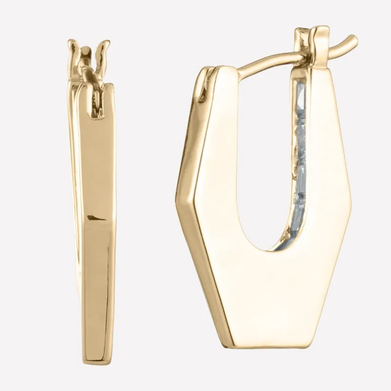 Marceline Hinged Huggie Hoop Earrings sold by Bonheur Jewelry