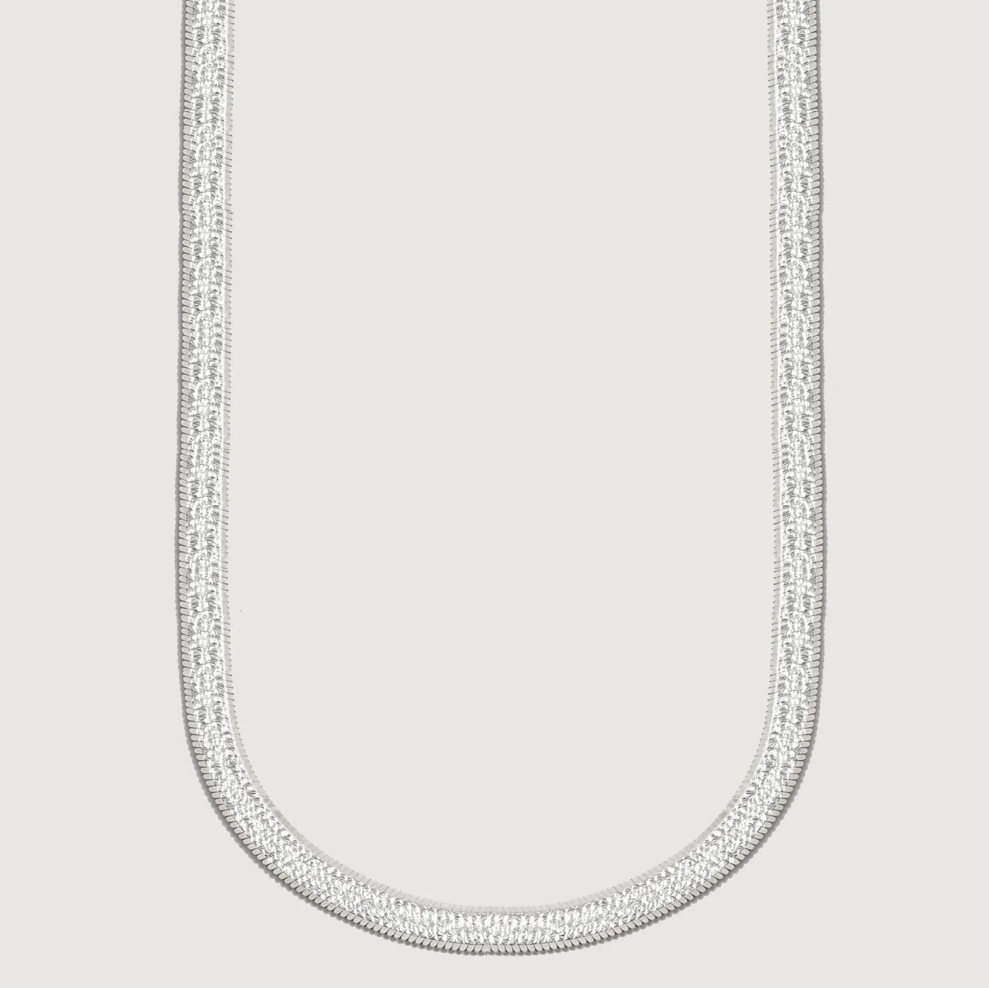 Cassie Silver Herringbone Chain sold by Bonheur Jewelry product image thumbnail 2