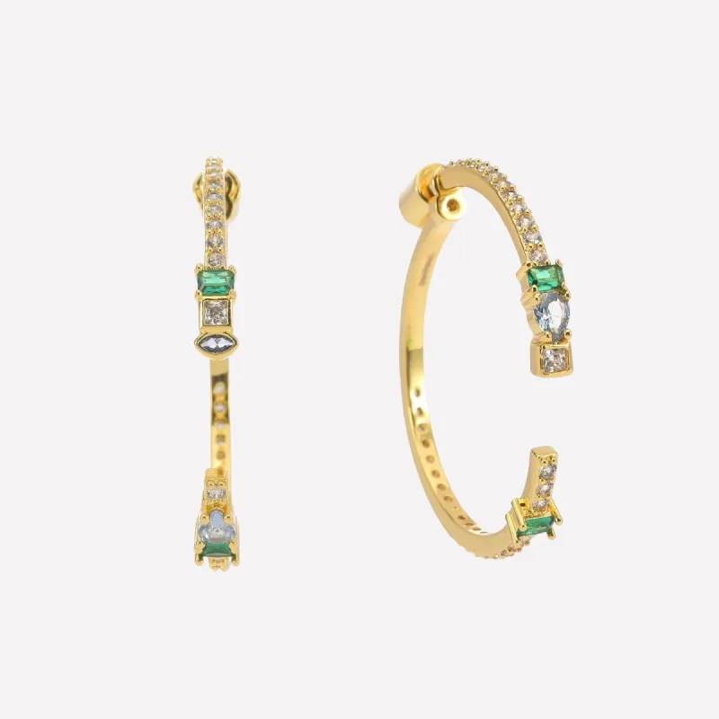 Lilou Open Hoop Ear Jacket Earrings sold by Bonheur Jewelry