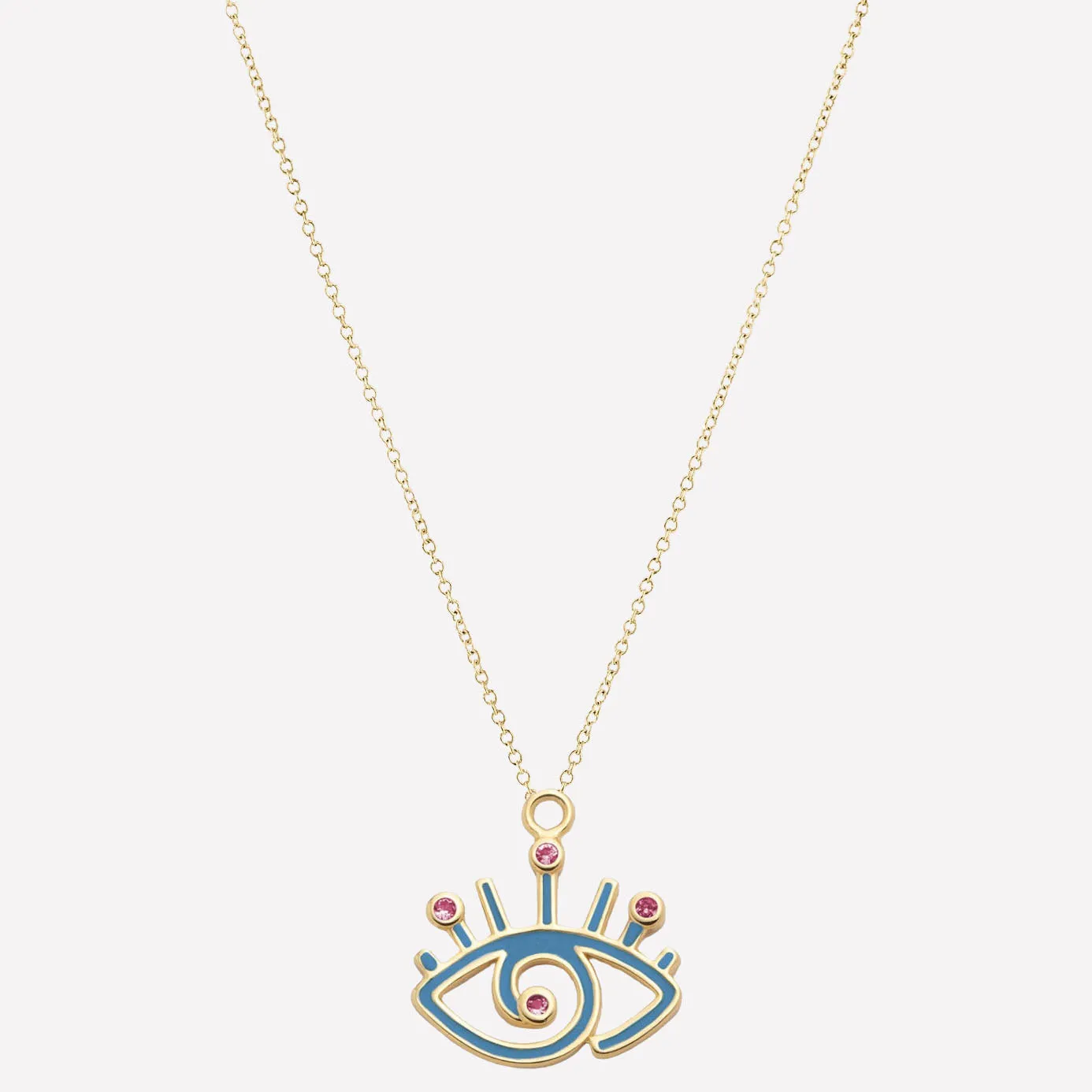 Shiva Greek Evil Eye Necklace sold by Bonheur Jewelry