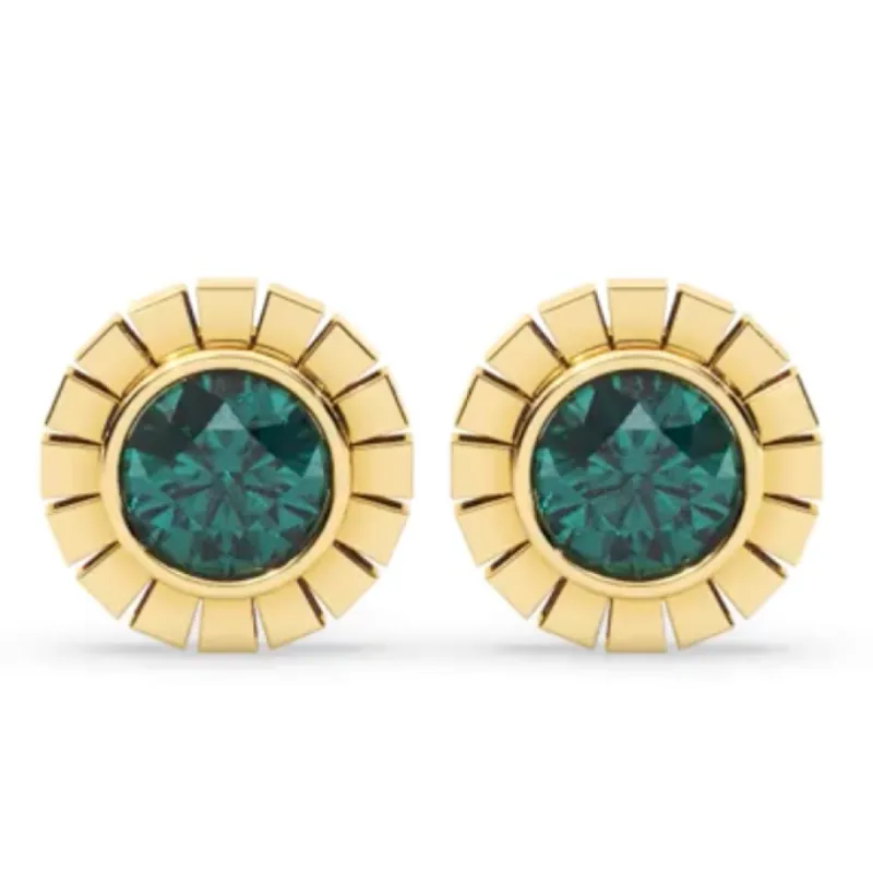 Karoline Circle Stud Earrings sold by Bonheur Jewelry