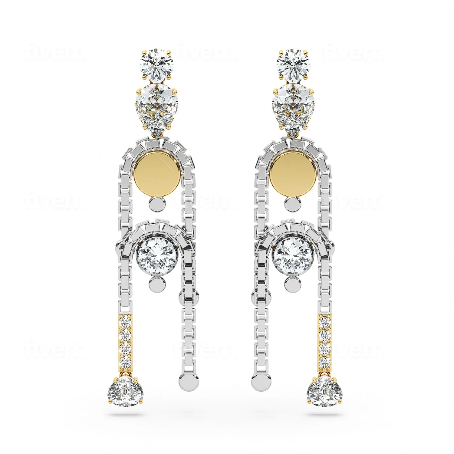 Kaia White Gem Drop Earrings sold by Bonheur Jewelry