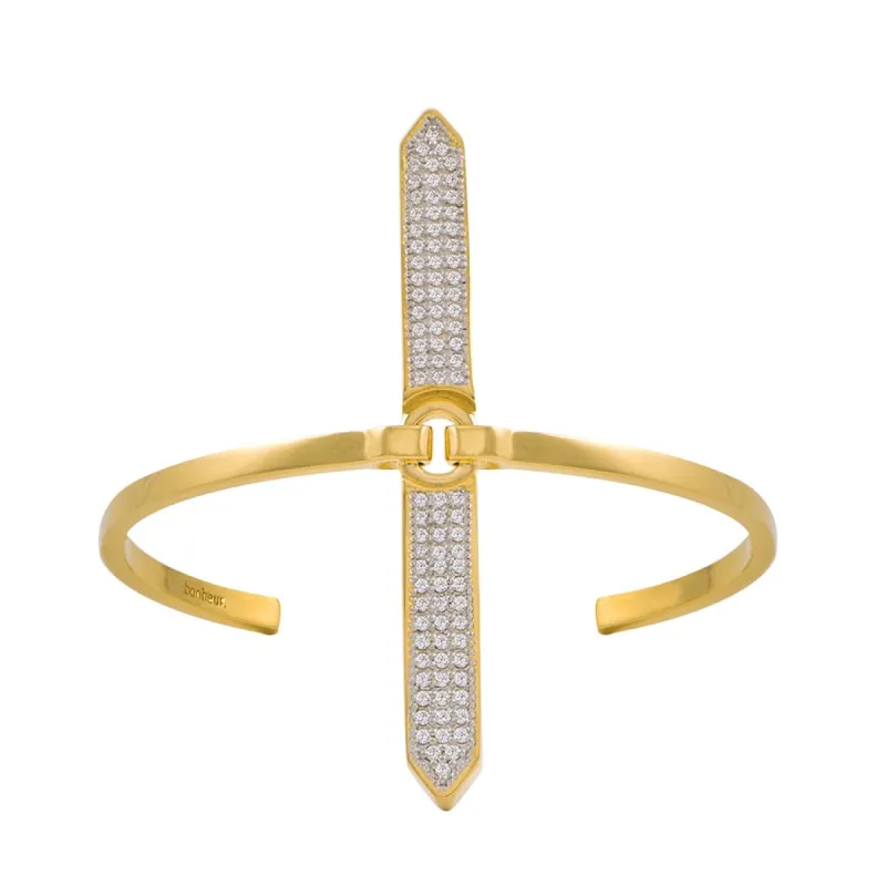 Maelynn Micro Pave Bangle Bracelet sold by Bonheur Jewelry