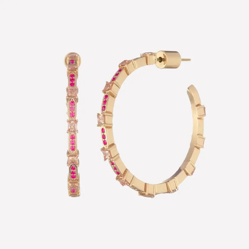 Elisa Gold Hoop Earrings made by Bonheur Jewelry