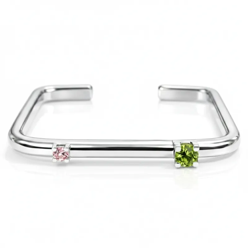 Brentwood Multi Gemstone Bangle Bracelet made by Bonheur Jewelry