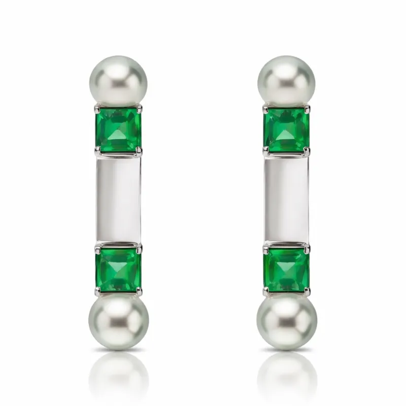 Rosa Pearl Gemstone Earrings made by Bonheur Jewelry