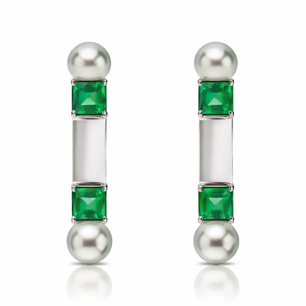 Rosa Pearl Gemstone Earrings sold by Bonheur Jewelry