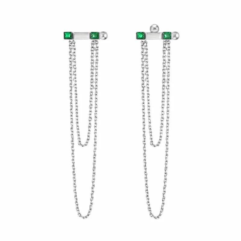 Avery Silver Earrings with Pearl Drop made by Bonheur Jewelry