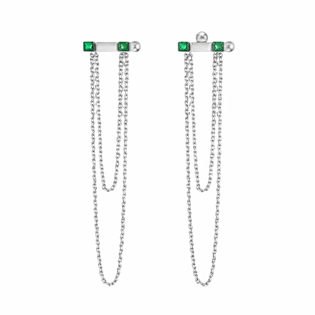 Avery Silver Earrings with Pearl Drop sold by Bonheur Jewelry